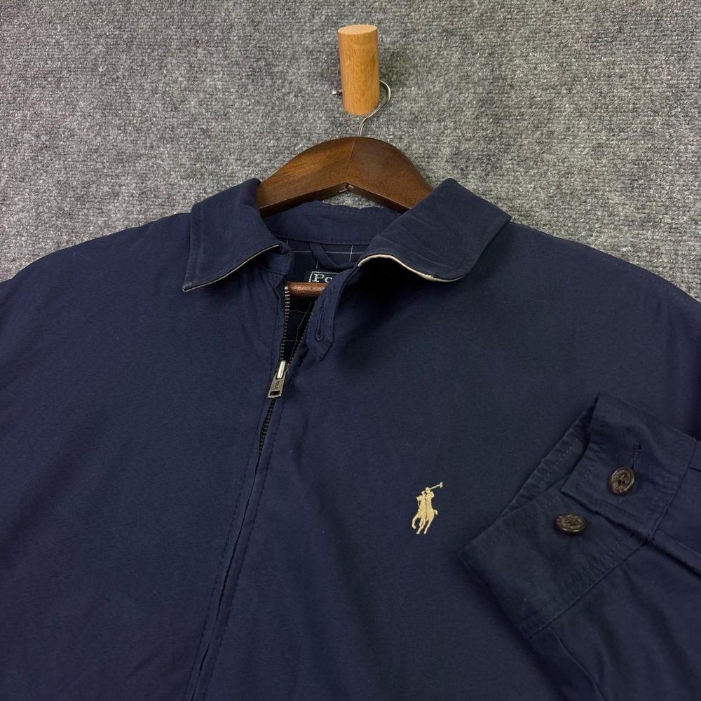Polo Ralph Lauren Harrington Jacket Mens M Navy Blue Pony Windbreaker 0650
